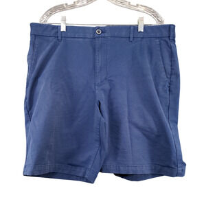 Izod Mens Chino Shorts Blue Size 38x9.5 Slash Pockets Cotton Blend